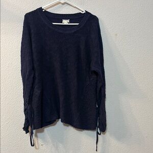 Caslon Blue Relaxed Ruched Sweatshirt with Drawstrings